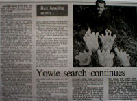 Yowie Newspaper Article